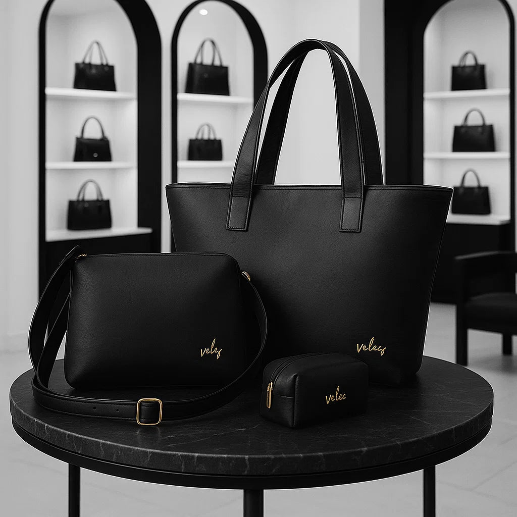 Bolso Dama + Carriel + Cosmetiquera Hecho a Mano - Cambio de Colección