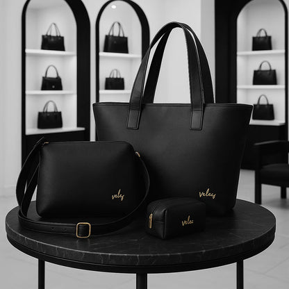 Bolso Dama + Carriel + Cosmetiquera Hecho a Mano - Cambio de Colección
